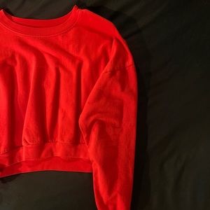 Red cropped sweater